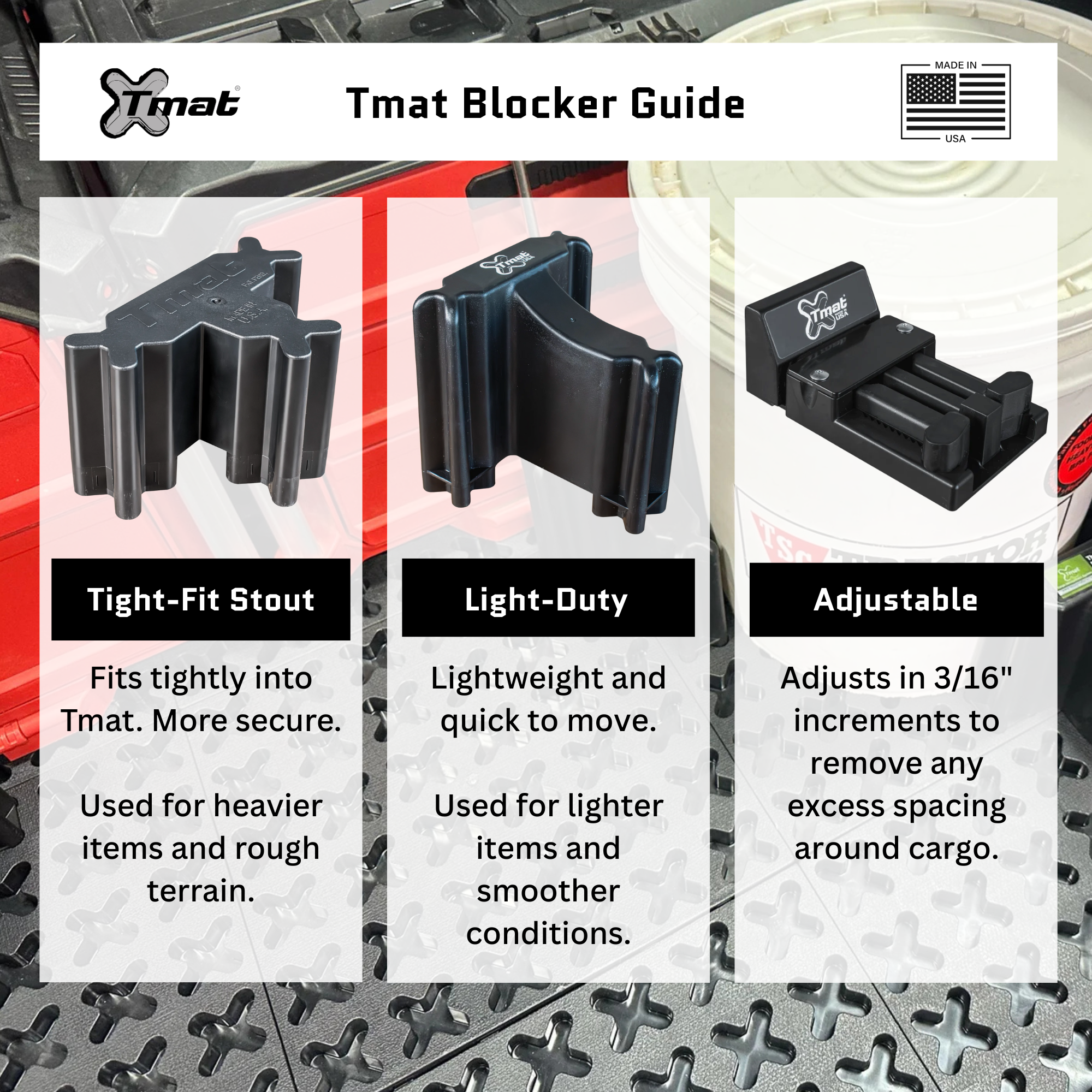 Tmat Light-duty Stationary Blockers (4-Pack)